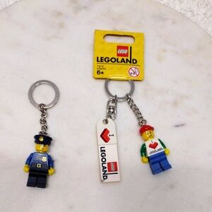 LEGO Legoland Keychains and Police Officer Bundle of 2